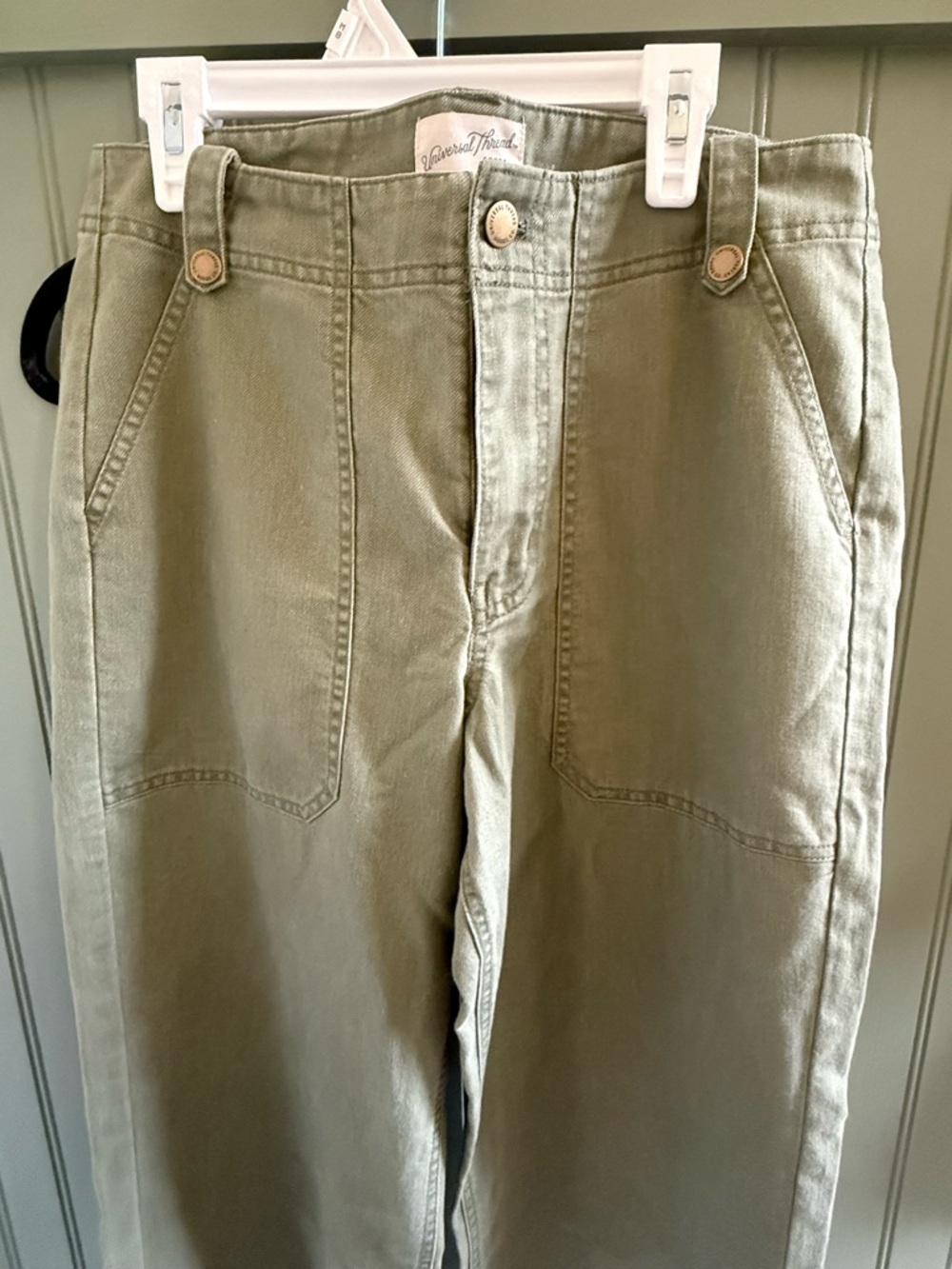 Universal Thread Olive Utility Pants with Branded Button - Picture 2 of 4